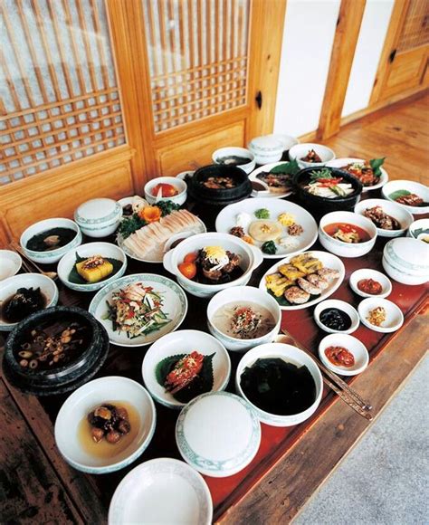 A Table Set Of Korean Food Korean Food Korean Cuisine Slow Food
