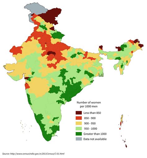 District Wise Sex Ratio In India As Per 2011 Census [2640x2845] Mapporn