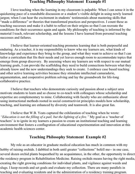 Free Teaching Philosophy Example Doc 39kb 5 Page S