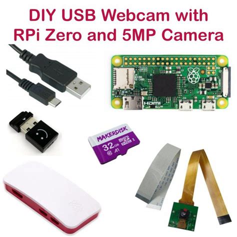 Bộ Kit Webcam Usb Diy Raspberry Pi Zero W Và Camera 5mp