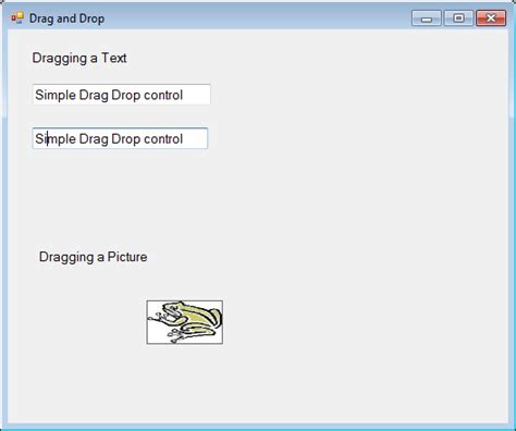 Example One Drag And Drop Controls Using Vbnet