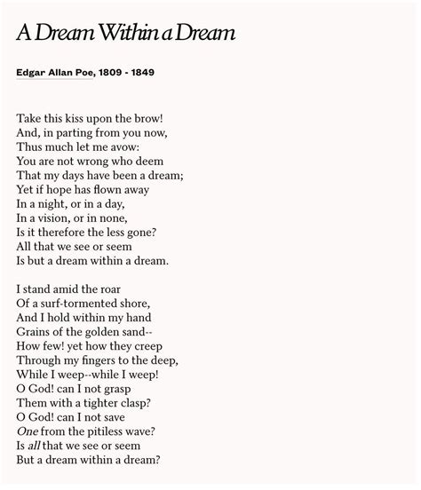 Poem A Dream Within A Dream By Edgar Allan Poe Rpoetry