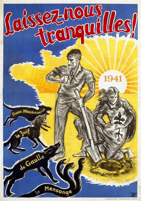 Affiche Du Régime De Vichy 1941 - Bonjour j'aurais besoin que quelqun me réponde à quelques question sur