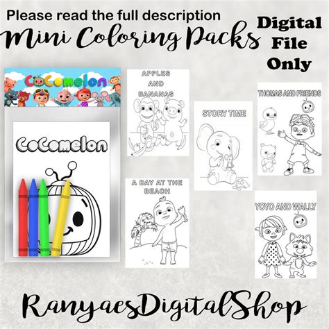 Cocomelon Mini Coloring Book Pack Cocomelon Party Favors Etsy