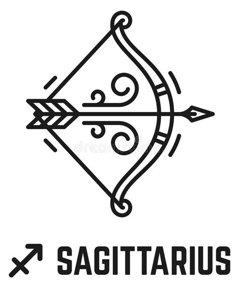 Sagittarius Symbol Zodiac Line Icon Stock Vector Illustration Of
