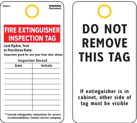 Printable Fire Extinguisher Inspection Tags Printable Word Searches