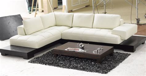 Invite your nearest and dearest to clamber on and kick back. Contemporary L Shaped Cream Leather Sectional Sofa with ...