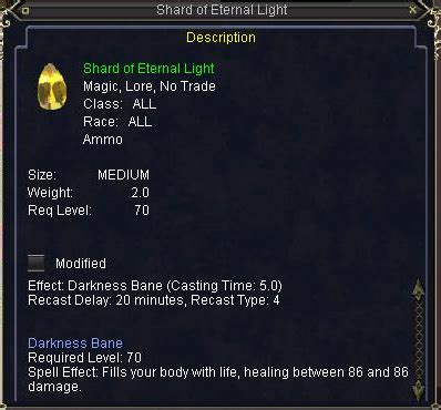 Shard Of Eternal Light Items Everquest Zam