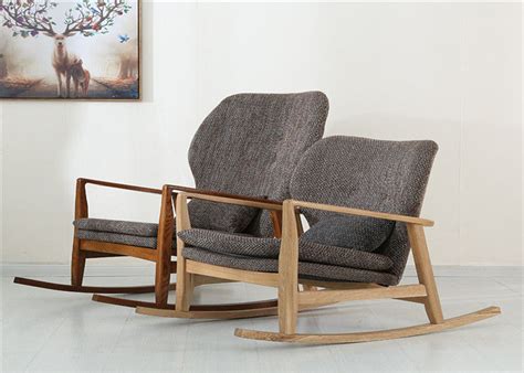 Nordic Style Leisure Solid Wood Rocking Chair Indoor With Healthy Non
