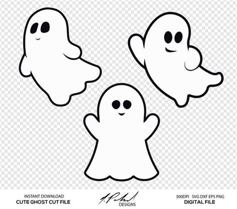 Cute Ghost Digital Cut Files - Digital Files - Ghost SVG - Ghost DXF
