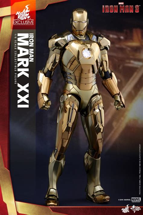 Hot Toys Iron Man 3 Iron Man Mark Xxi 21 Midas Gold Chrome Version