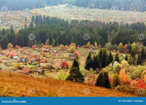 Beautiful Autumn Mountain And The Village Stock Image Image Of Idyll