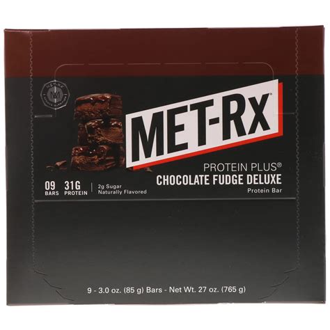 Met Rx Protein Plus Bar Chocolate Fudge Deluxe 9 Bars 30 Oz 85 G