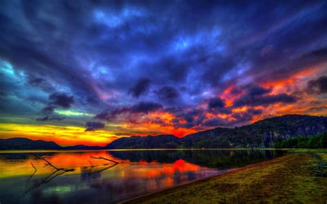 Hd Lake At Sunset Wallpaper Download Free 51412