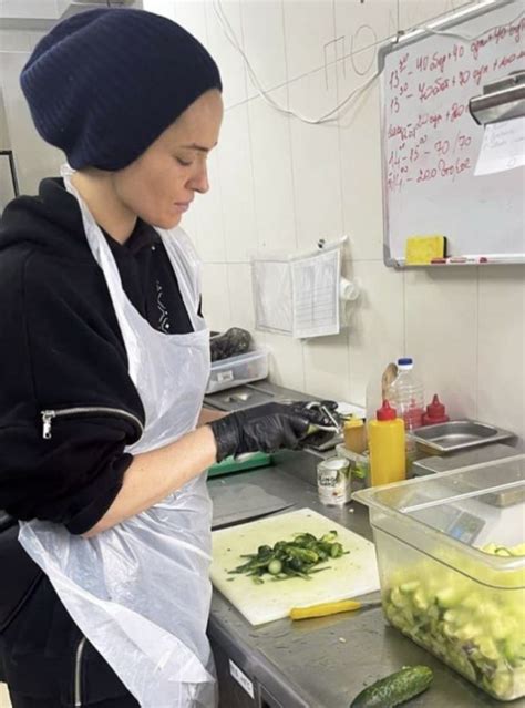 Dasha Astafieva Is Actively Working In A Restaurant Kitchen She Makes