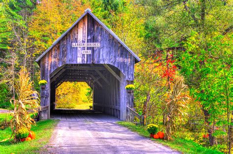 Vermont Covered Bridges Larkin Covered Bridge No 4 Over First Branch