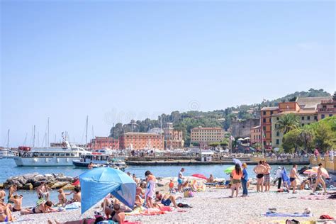 Beautiful Sunny Day On Santa Margherita Ligure Beach Editorial Image