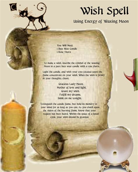 WISH SPELL Page On Parchment Wicca Book Of Shadows EBay Magic Spell Book Wiccan Spell Book