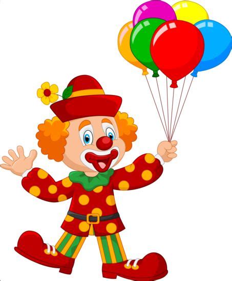 Cute Clown With Colored Balloon Vector Vector People