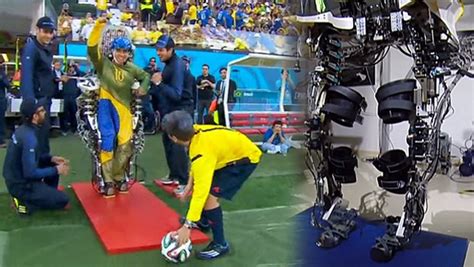 Watch Paraplegic In Exoskeleton Kicks 1st World Cup Ball