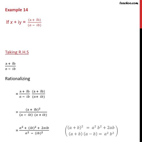 example 8 if x iy a ib a ib prove x2 y2 1