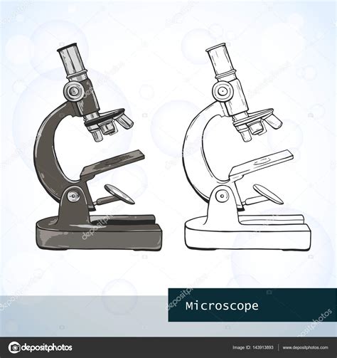 Microscopio Ptico En Estilo Sketch Vector De Stock Por Aglia