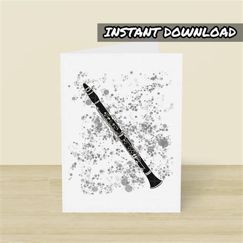 Printable Clarinet Card Printable Greeting Card Instant Etsy