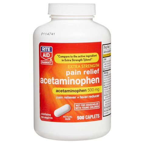 Buy Rite Aid Extra Strength 500mg 500 Cets Pain Reliever And Fever