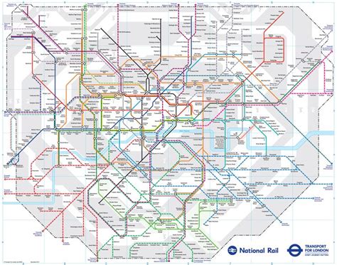 Map Of London Commuter Rail Stations Lines London Tube Map London