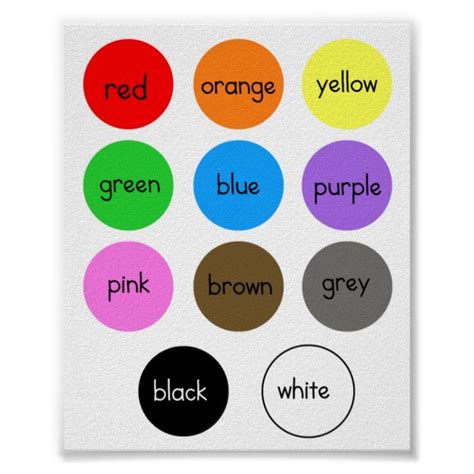 Learning Colors Poster Learning Colors Colors For Toddlers Teaching