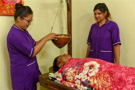 ayurvedic massage treatment with steam bath at kathmandu on nepal editorial image image of