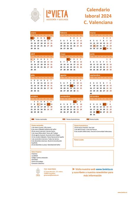 Calendario Laboral De La Comunidad Valenciana En Pdf Para Imprimir