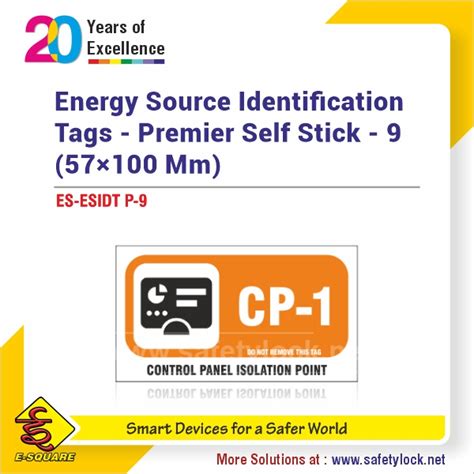 Premier Self Stick Energy Source Identification Tags Control Panel