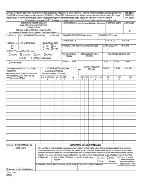 2010 2024 Form Usda Vs 17 140 Fill Online Printable Fillable Blank