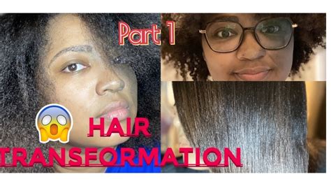 My Natural Hair Transformation Part 1 How To Blowout Straighten Youtube