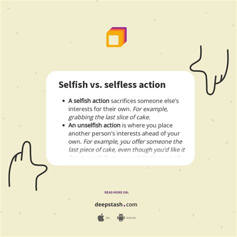 Selfish Vs Selfless Action Deepstash
