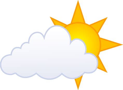 Unique Mostly Sunny Weather Symbol Partly Icon In Color Meteorology