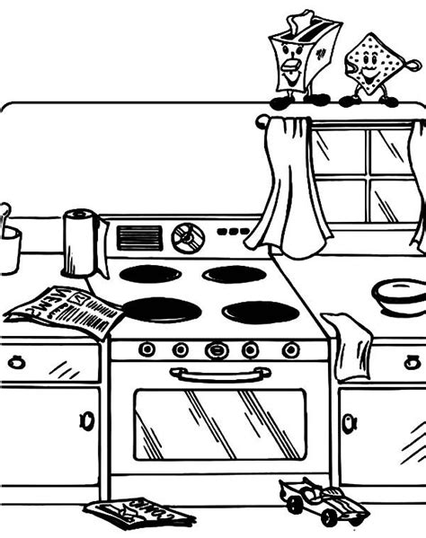 Messy Kitchen Coloring Pages Download And Print Online Coloring Pages