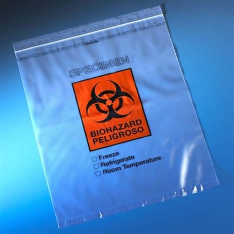 12 X15 Biohazard Specimen Bags Reclosable With Score Line Document