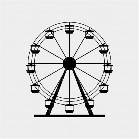 Ferris Wheel Illustrated In Vector And Available In Svg Eps  Png