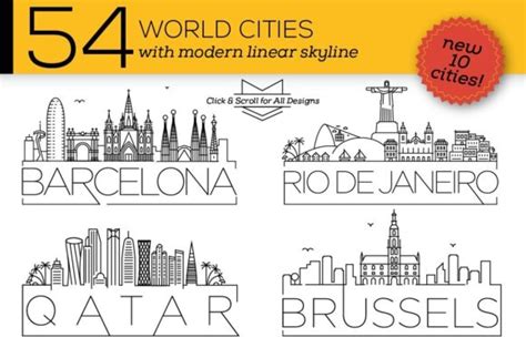 40 Linear Style Usa Cities Graphic By Kursatunsal · Creative Fabrica