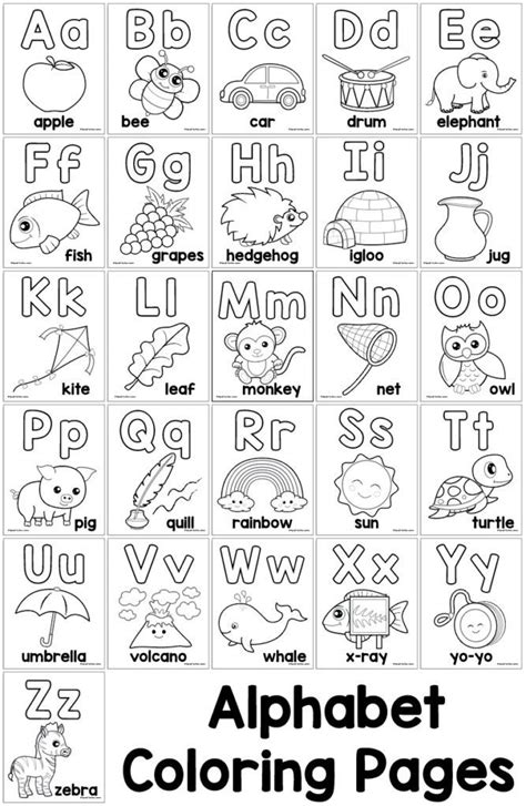 Alphabet Coloring Pages Easy Peasy Learners Alphabet Worksheets