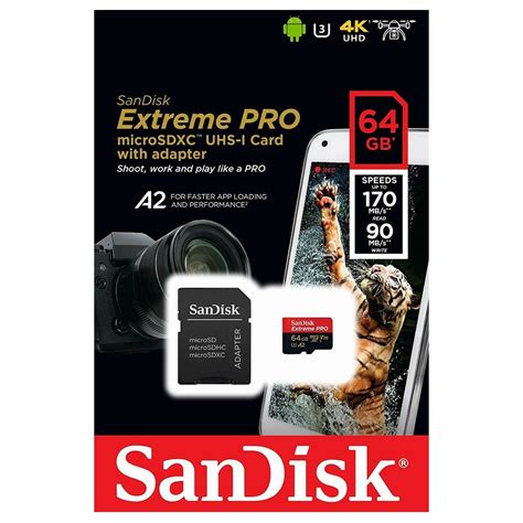Sandisk Extreme Pro 64gb Micro Sd Card Sdxc Uhs I Action Camera Gopro