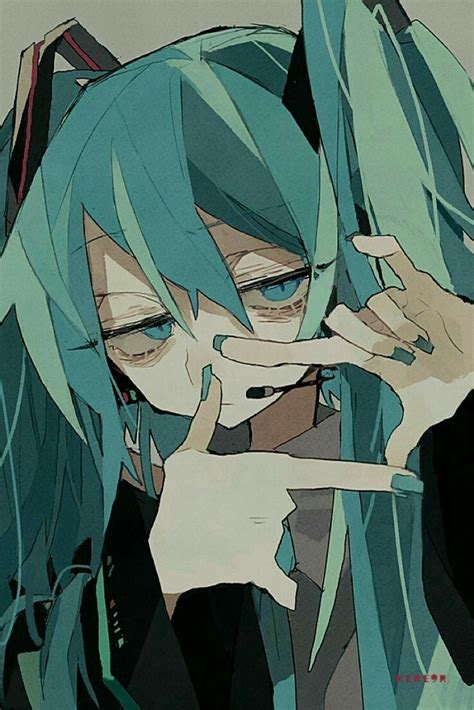 Hatsune Miku Tired And Picture Frame Minded Cartoon Art Styles Miku