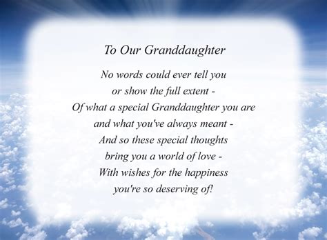 To Our Granddaughter Free Grandchildren Poems