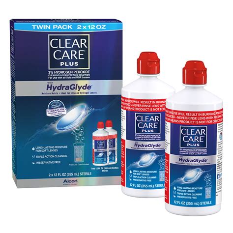 Clear Care Plus Contact Lens Cleaning Solution With Hydraglyde 4 Pack
