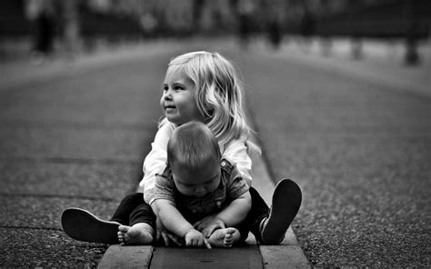 Free Download Hd Wallpaper Grayscale Photography Of Girl And Baby In