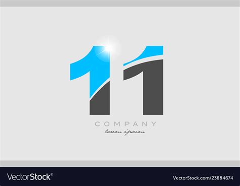 Number 11 In Grey Blue Color For Logo Icon Design Vector Image