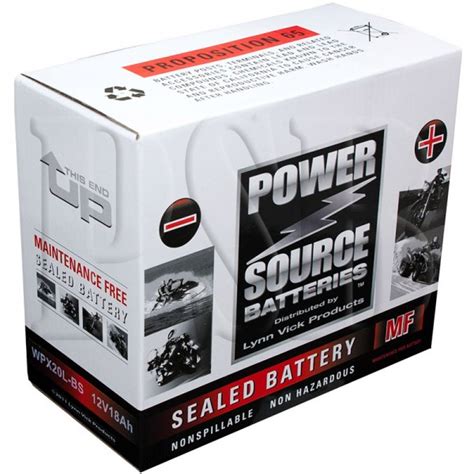 Powerstar hd blue box battery. WPX20L-BS Motorcycle Battery replaces 65989-97C for Harley ...