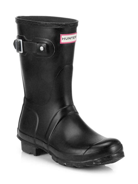 Hunter Rubber Original Short Rain Boots In Black Lyst